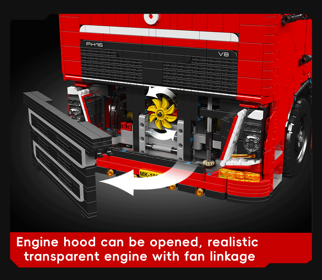 Mould King 19015 FH16 Remote Controlled Pneumatic Tractor Truck Building Set | 4,608 Pcs