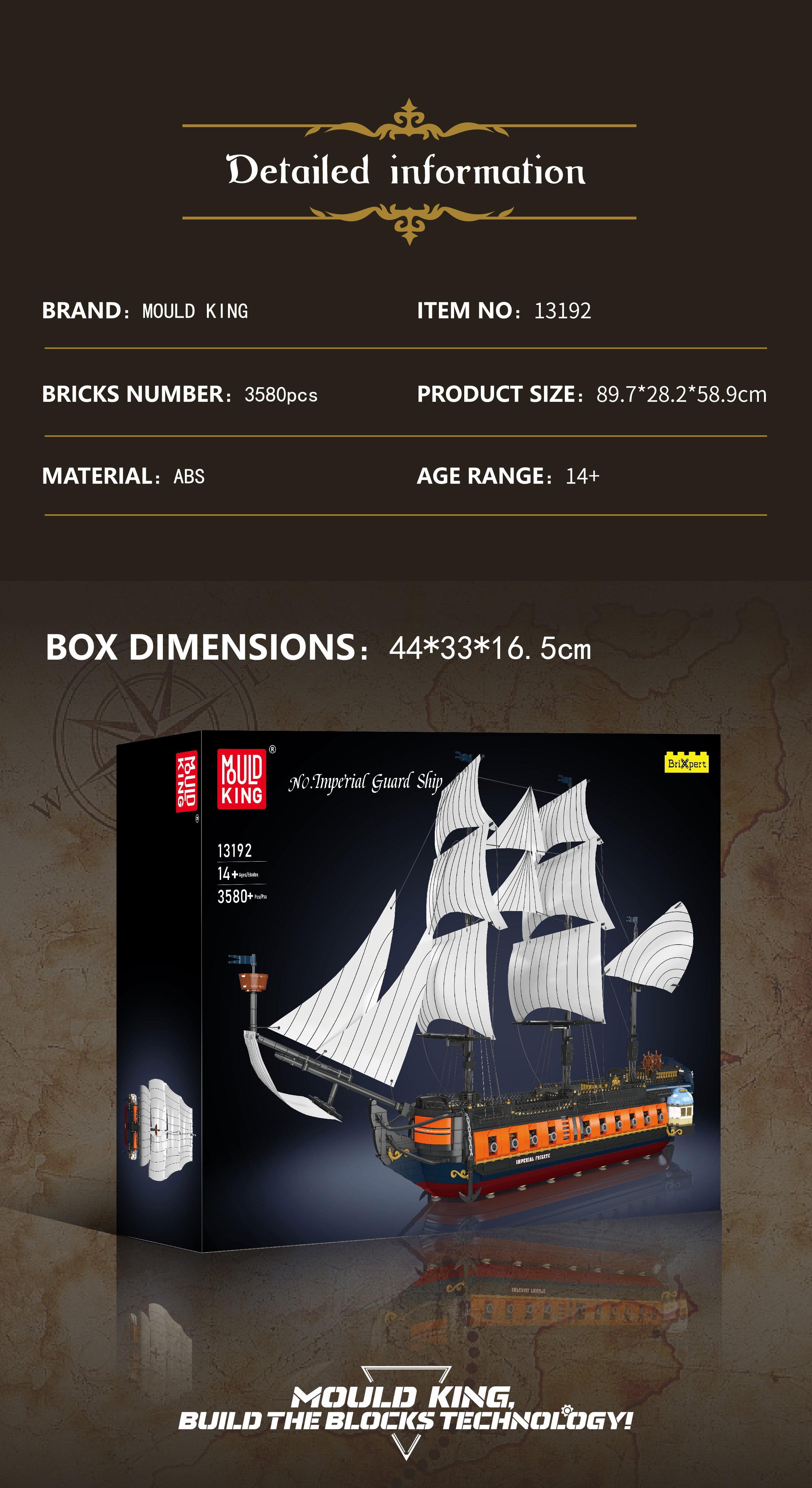 Mould King 13192 Imperial Frigate Model Building Set | 3,580 Pcs